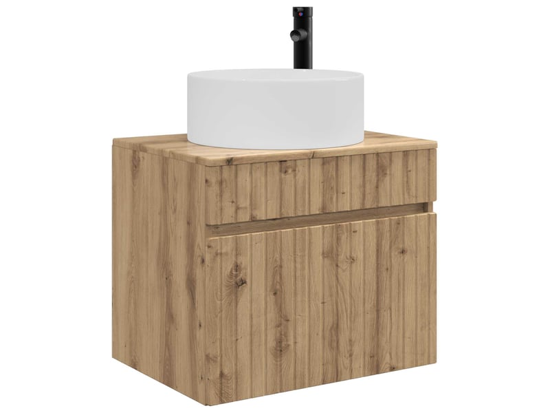  Cabinet salle de bain mural, meuble de rangement chêne artisanal shl6691  - Conforama C