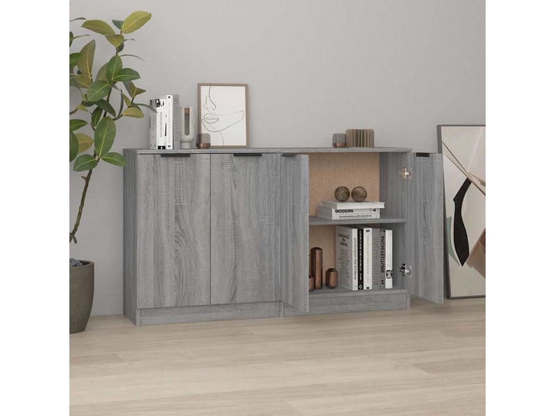  Buffets 2 pcs - bahut - meuble de rangement sonoma gris 60x30x70 cm bois d'ingénierie  - Conforama B