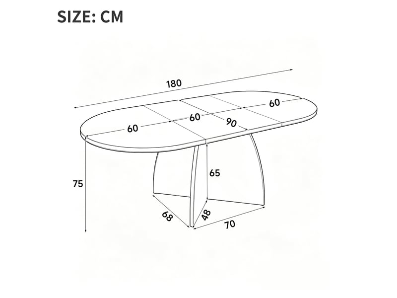  Table à manger extensible 120180x90x75 cm mdf coloris naturel  - Conforama C