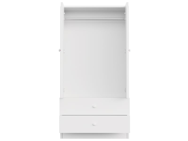  Armoire 70 x 40 x 170 cm avec penderie et 2 grands tiroirs, design à blocs de couleur - blanc Fay Lum - Conforama E