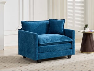 Canapé droit fixe <strong>LEYTN</strong> <strong></strong> 1 place Tissu bleu