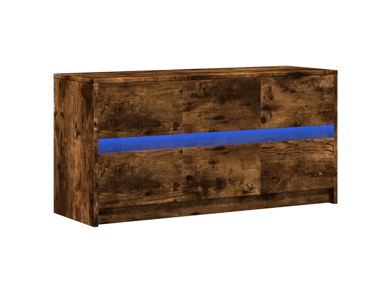  Meuble tv - banc tv - meuble de rangement avec led chêne fumé 100x34x50 cm bois d'ingénierie  - Conforama E