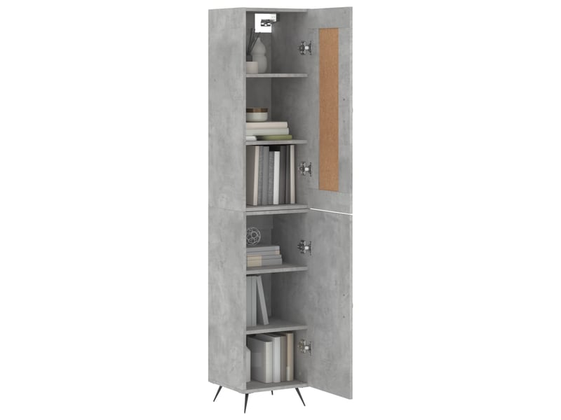  Buffet haut - bahut - meuble de rangement gris béton 34,5x34x180 cm bois d'ingénierie  - Conforama C