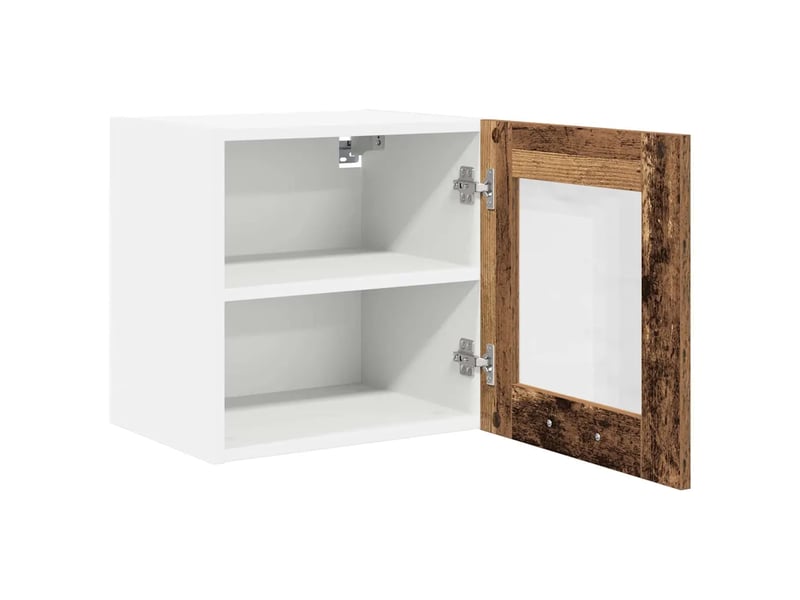 Lot de 2 armoires suspendues style contemporain grand espace de rangement 40 x 31 x 40 cm en bois d'ingénierie bois ancien 02_0053254  - Conforama C