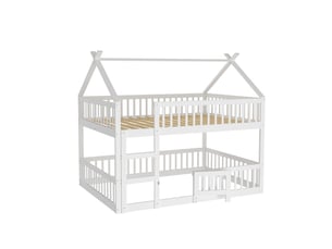 Lit mezzanine 90x200 cm BEAOK coloris blanc