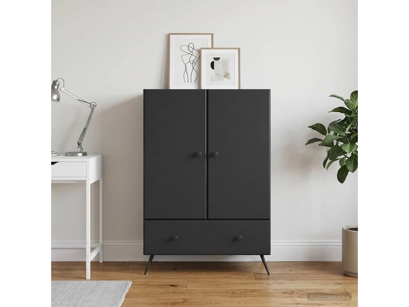  Buffet - bahut - meuble de rangement noir 66 x 34,5 x 95 cm bois d'ingénierie  - Conforama B