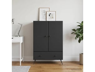 Buffet - bahut - meuble de rangement noir 66 x 34,5 x 95 cm bois d'ingénierie