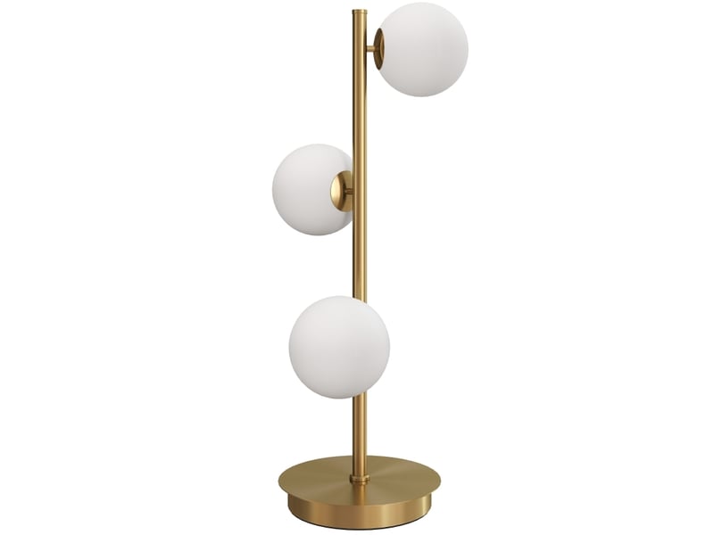  Lampe de table 24x24x53 cm 3 abat-jour sphériques — laiton antique  - Conforama A