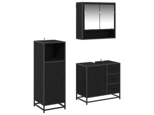 Ensemble de mobilier de salle de bain 3 pc chêne noir cf64356
