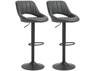 tabouret de bar assise réglable en hauteur <strong>STILVORA</strong> - gris hauteur d'assise 59 cm vendu Par paire