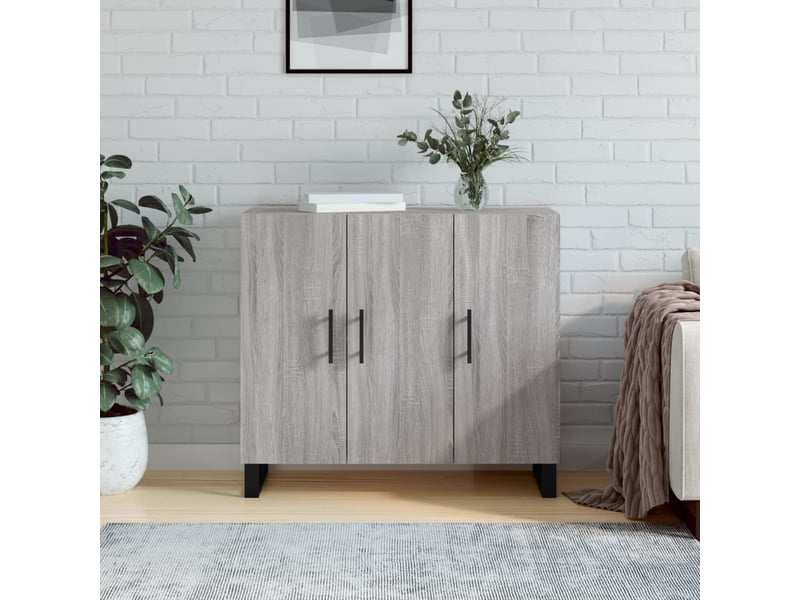  Buffet - bahut - meuble de rangement sonoma gris 90x34x80 cm bois d'ingénierie  - Conforama B