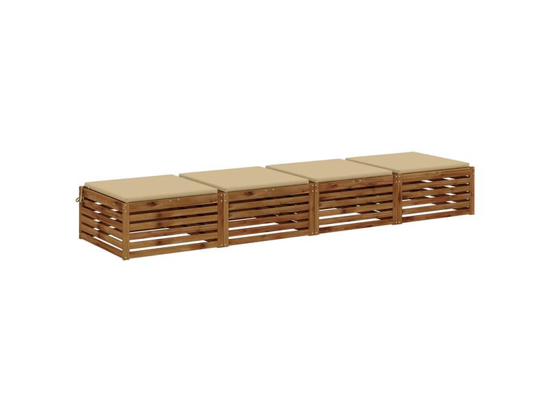  Lot de 4 coussins de siège, coussins d'assise soest 100 % polyester beige cf60301  - Conforama C