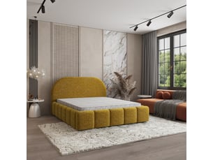 Lit coffre 160x200 cm <strong>MASSENO</strong>  <strong></strong> coloris jaune