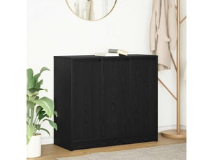Buffet - bahut - meuble de rangement chêne noir 85x34x76 cm bois d'ingénierie
