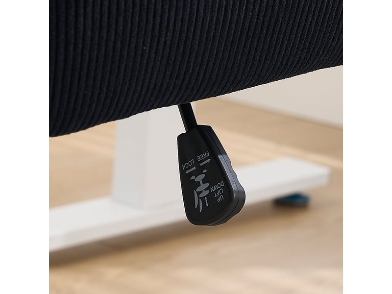  Chaise de bureau pivotante ergonomique avec soutien lombaire - lpospi - base dorée, velours côtelé noir  - Conforama E