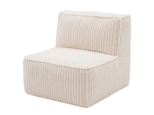 Module central déhoussable pour canapé modulable velours côtelé 90x82 cm blanc cassé