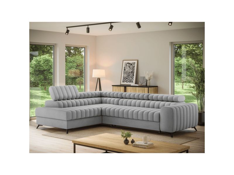 Canapé d'angle contemporain kanedojo gris angle gauche  - Conforama E