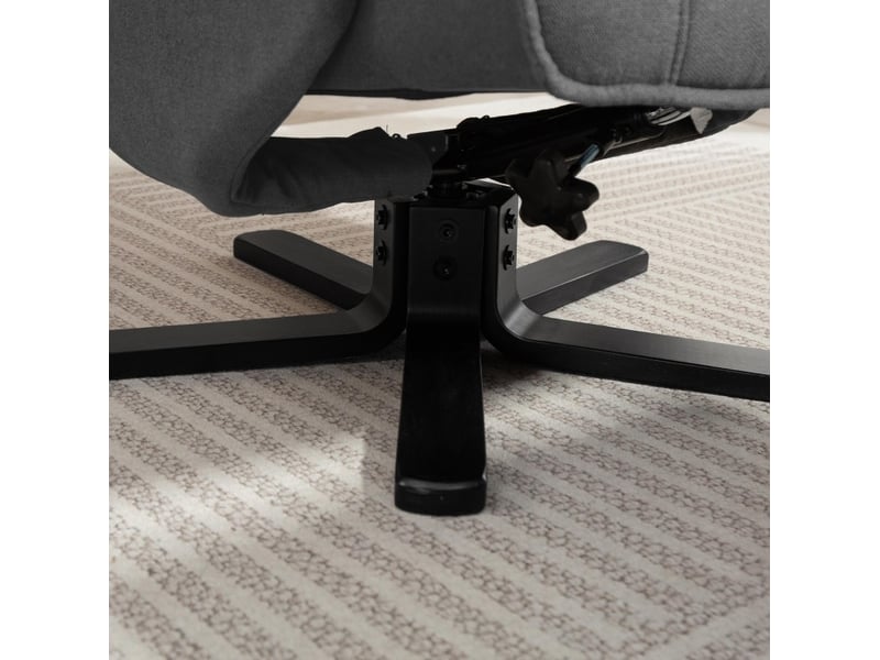 Fauteuil relax pivotant 360° avec repose-pieds 87x67x96 cm – gris foncé – dossier inclinable et bascule - Conforama C