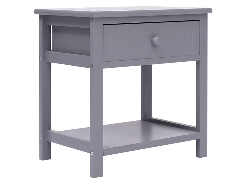  Lot de 2 tables de chevet - cabinet de chevet - table de nuit gris 40x29x42 cm bois de paulownia  - Conforama A