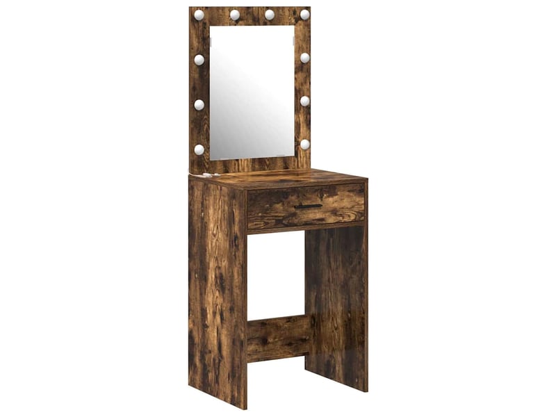 Coiffeuse, table de toilette chêne fumé 50x41x135 cm bois d'ingénierie shl95308 - Conforama A