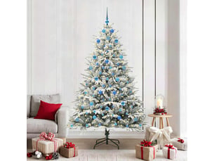 Sapin de noël, arbre de noël artificiel pré-éclairé avec ensemble de boules shl3927