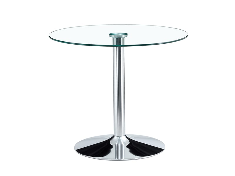  Table de bar ronde 85x85x76 cm transparente en métal argenté  - Conforama A