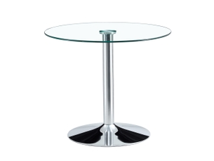 Table de bar ronde 85x85x76 cm transparente en métal argenté