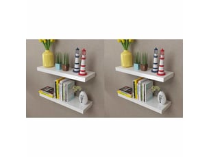 Lot de 4 étagères murales, étagères suspendues blanc 60 cm cf43195
