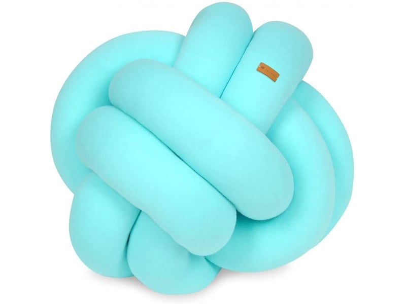  Coussin oreiller décoratif tressé turquoise 4260517 - Conforama A