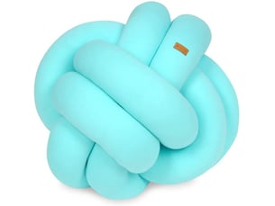 Coussin oreiller décoratif tressé turquoise