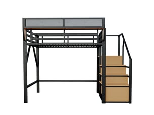 Lit mezzanine 140x200 cm MAISONORA   coloris noir