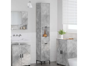 Cabinet de salle de bain, armoire salle de bain gris béton 31,5 x 33 x 190 cm cf65365