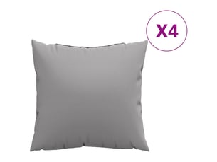 Lot de 4 coussins de canapé, coussins décoratifs gris 50x50 cm tissu cf59237