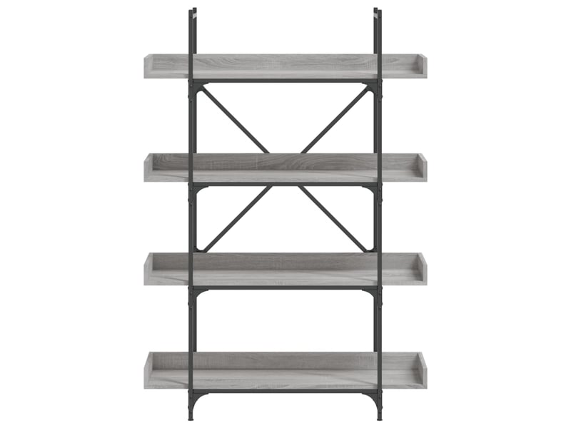  Bibliothèque à 4 niveaux, armoire à livres sonoma gris 100x33x145,5 cm  - Conforama D
