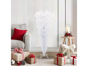 Sapin de noël, arbre de noël artificiel avec 150 led blanc 120 cm pvc et acier cf61181