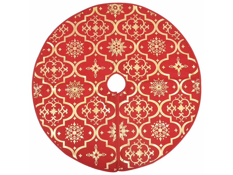  Jupe de sapin de noël de luxe avec chaussette rouge 122 cm tissu  - Conforama C