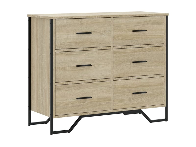  Commode chambre adulte, armoire à tiroirs chêne sonoma 91x35,5x74,5 cm bois d'ingénierie  - Conforama A