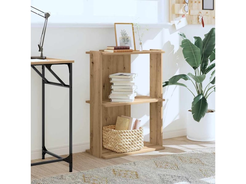  Bibliothèque à 3 niveaux, armoire à livres chêne artisanal 60x30x80 cm  - Conforama C