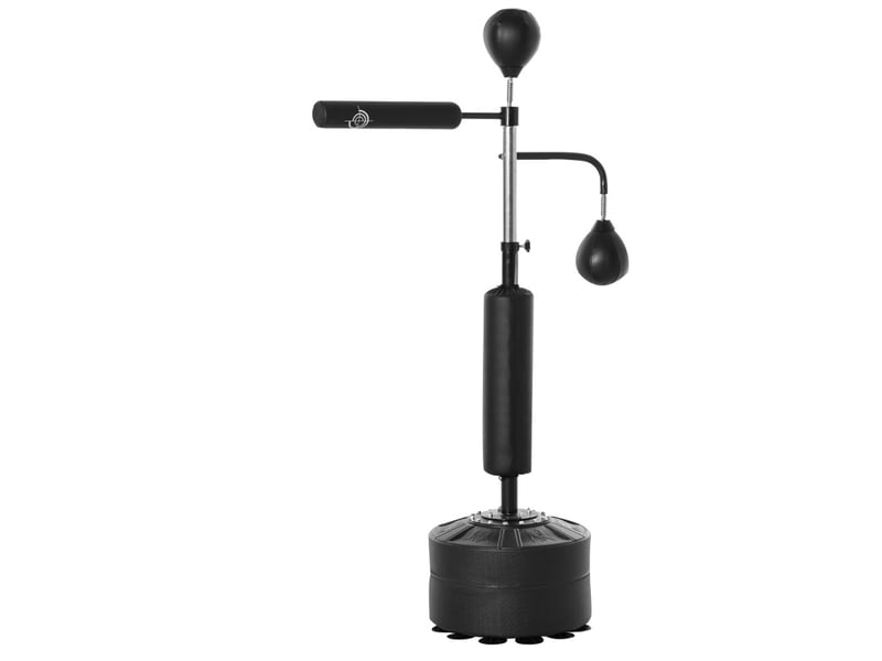 Station de boxe 3-en-1 88 x 50 x 160-230 cm – noir – hauteur réglable, base stable remplissable à 12 ventouses - Conforama A