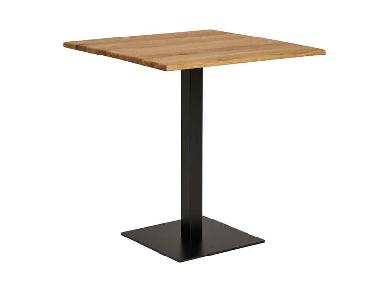  Table bistrot lignano en rovere naturel avec base en métal noir 70x70x75 cm  - Conforama B