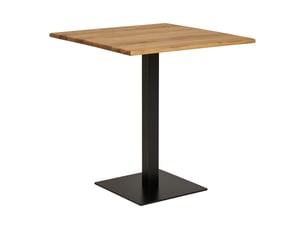 Table bistrot lignano en rovere naturel avec base en métal noir 70x70x75 cm