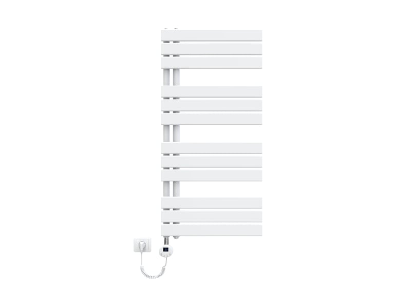 Emke radiateur sèche-serviettes électrique 1041x500 mm, blanc 600w, wifi, modes intelligents, détection fenêtre - Conforama A