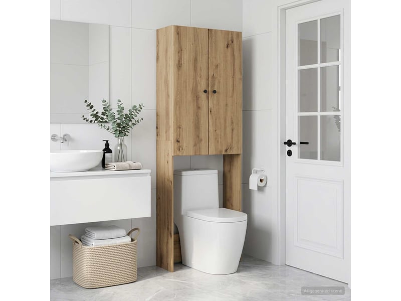  Armoire de toilette, meuble de toilette breda chêne artisanal 66x25.5x190 cm  - Conforama B