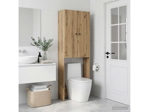 Armoire de toilette, meuble de toilette breda chêne artisanal 66x25.5x190 cm
