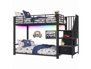 Lit superposé 90x200 cm <strong></strong>  <strong>OMNIGLINT TRADING LTD</strong> coloris noir