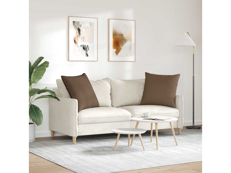  Lot de 2 coussins de canapé, coussins décoratifs tissu marron 80 x 80 cm cf58905  - Conforama D