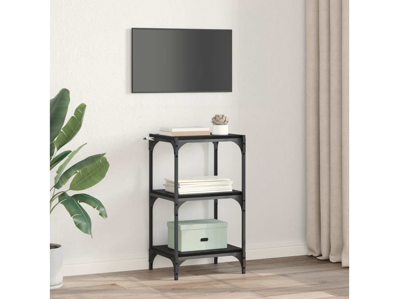  Bibliothèque, meuble de rangement salon chêne noir 40 x 33 x 70,5 cm  - Conforama D