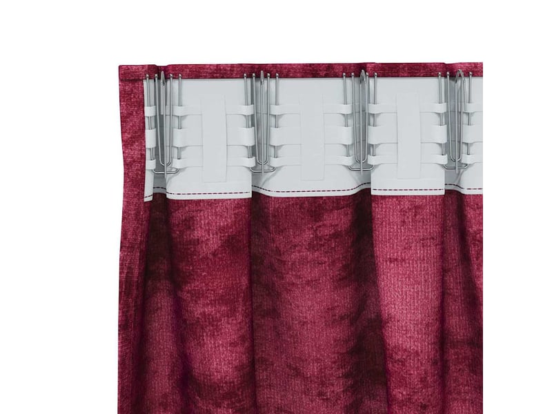  Lot de 2 rideaux en velours, rideaux de fenêtre rouge bordeaux 225 x 140 cm velours cf44245  - Conforama E