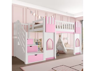 Lit mezzanine 90x200 cm SOGEU coloris bicolore