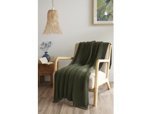 Plaid 125 x 150 cm polyester tricot uni olympia kaki